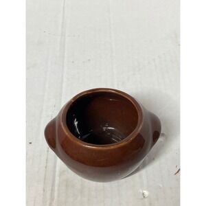 Vintage Brown Ceramic Pot Planter Small Rustic Farmhouse Home Decor